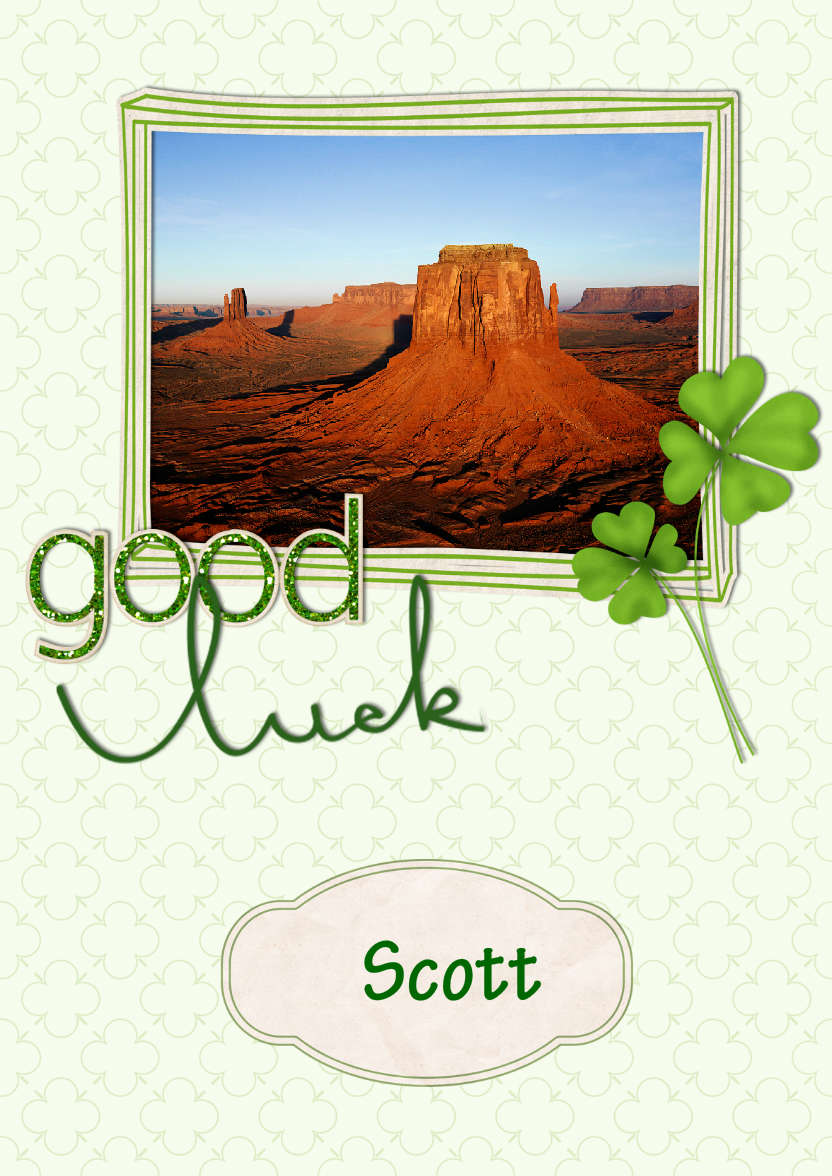 Good Luck Frame Card - card made with Crafty Bob's Card Creator