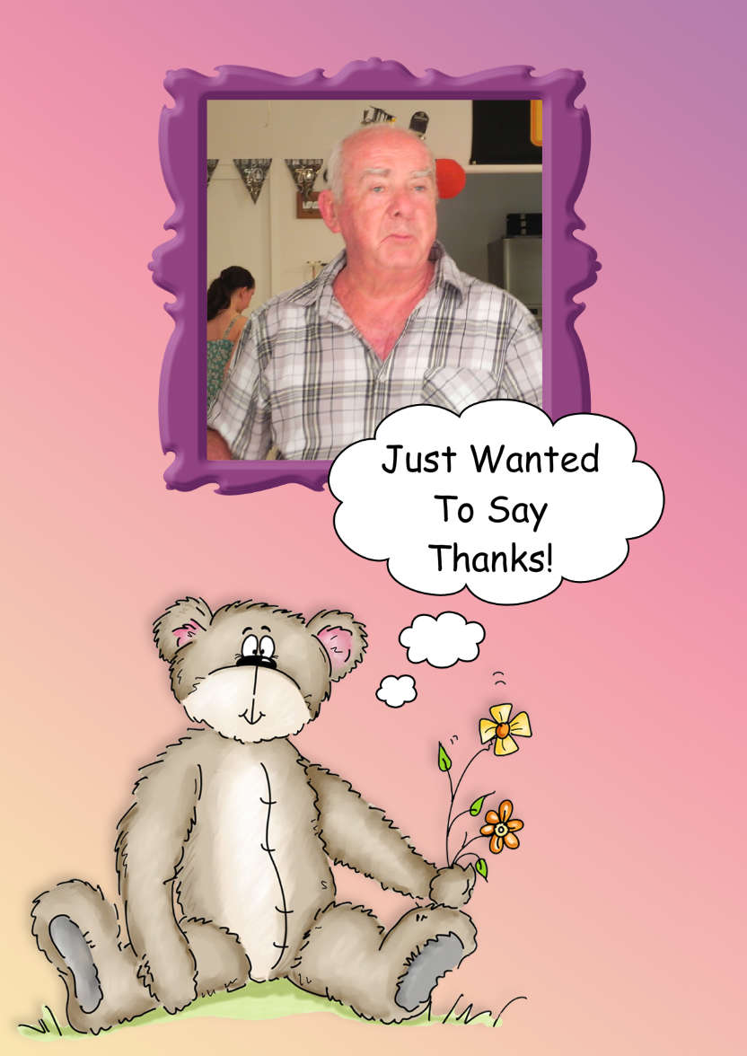 Thank You Teddy Aperture Card Front - card made with Crafty Bob's Card Creator