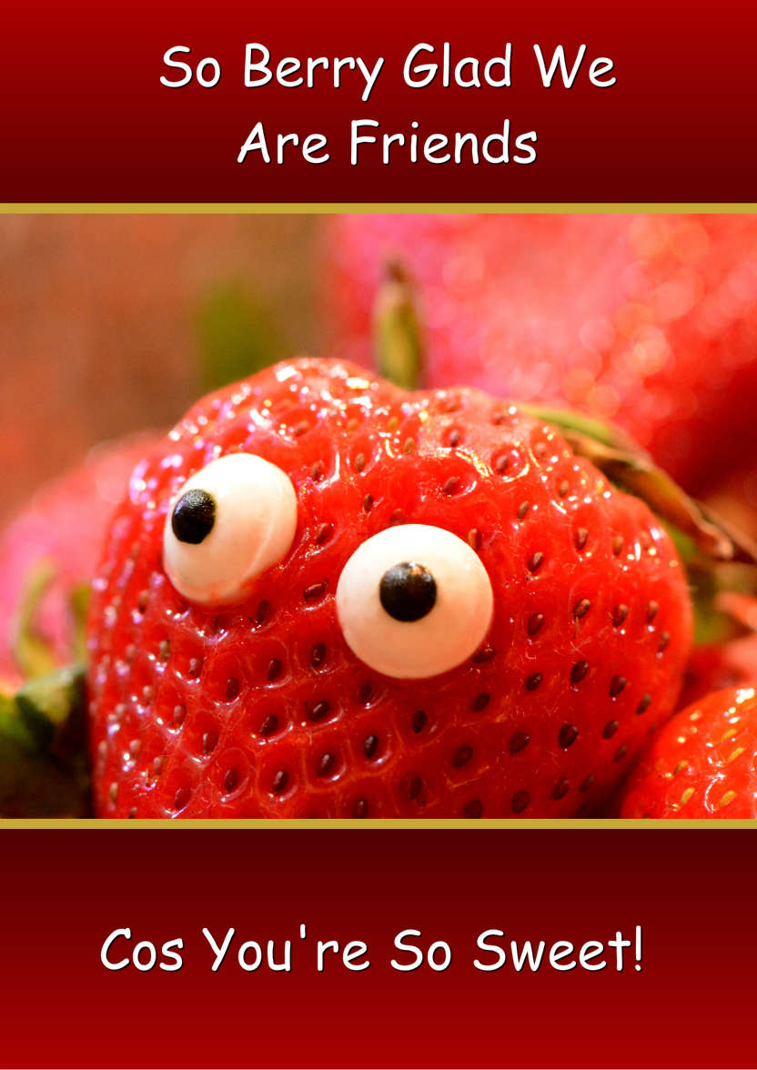 Mad Strawberry Card - card made with Crafty Bob's Card Creator