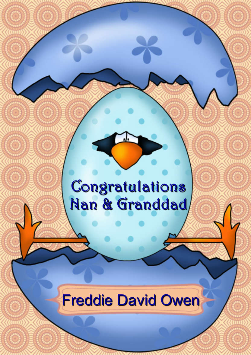 Yippee Chick Baby Boy - card made with Crafty Bob's Card Creator