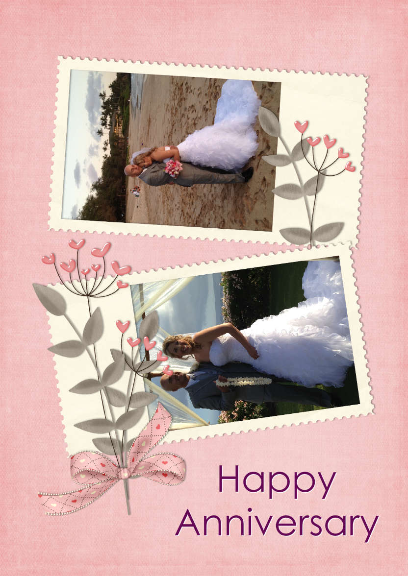 Scrapbook Style Anniversary Card - card made with Crafty Bob's Card Creator