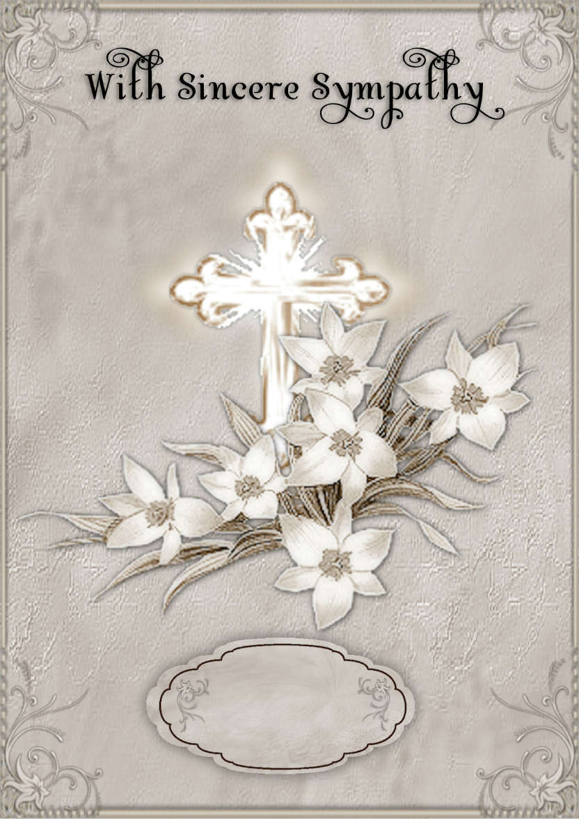 Cross and Floral Sympathy - card made with Crafty Bob's Card Creator