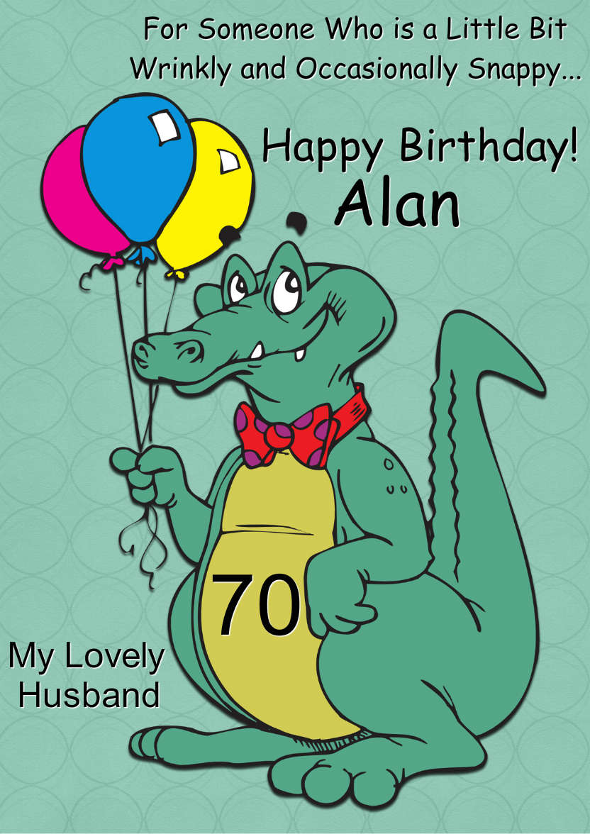 Crocodile Birthday - card made with Crafty Bob's Card Creator