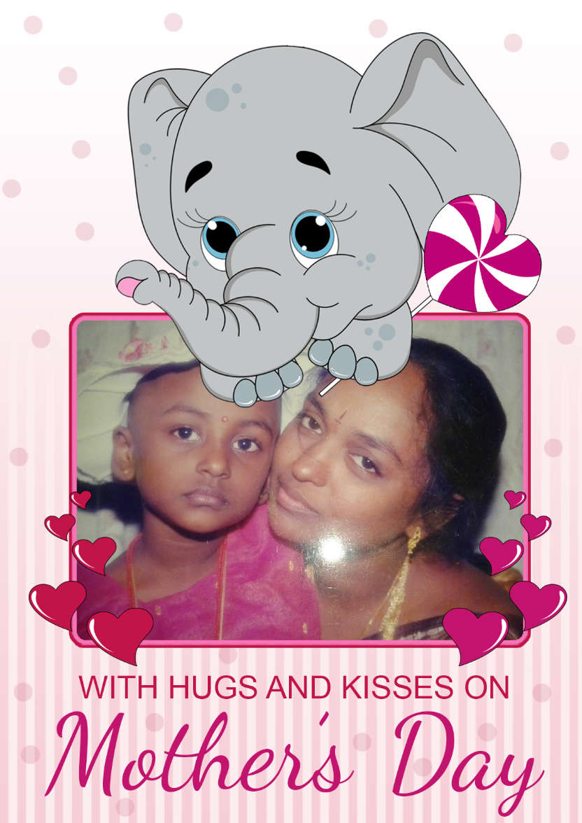 Cute Elephant Mother's Day Photo Card - card made with Crafty Bob's Card Creator