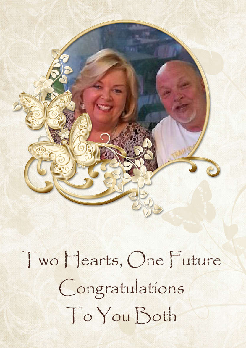 Gold Butterfly Aperture Photo Card - card made with Crafty Bob's Card Creator