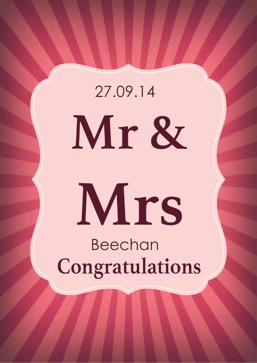 Mr & Mrs Modern Wedding Card - card made with Crafty Bob's Card Creator