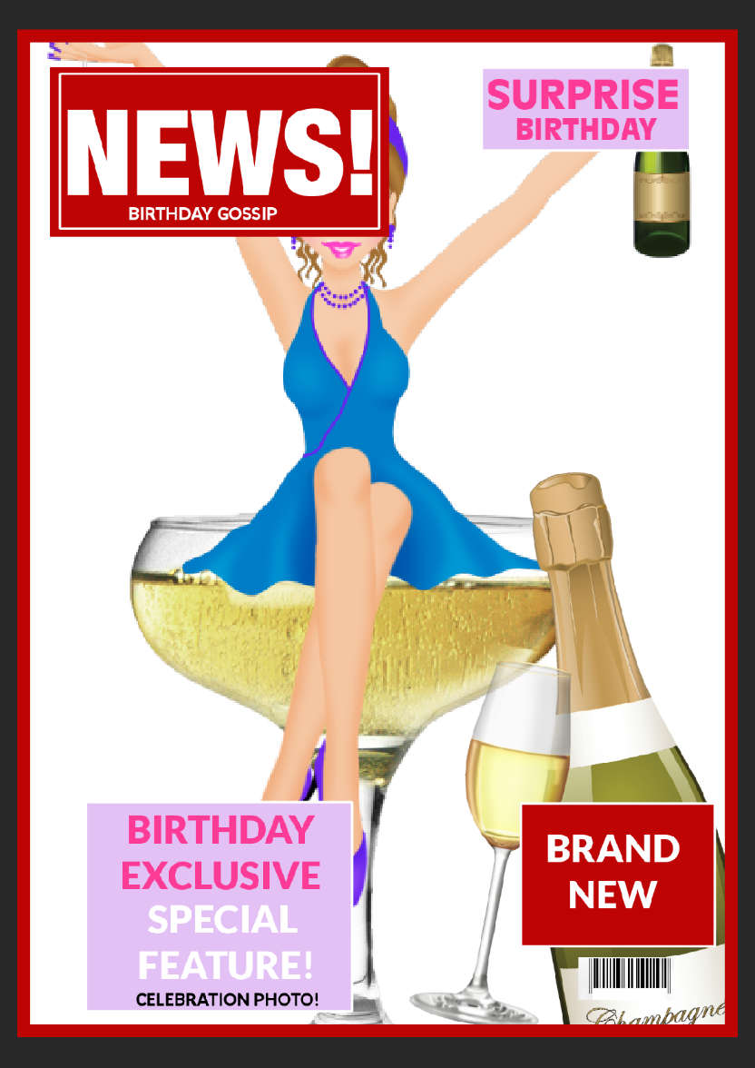 Birthday Headlines - card made with Crafty Bob's Card Creator