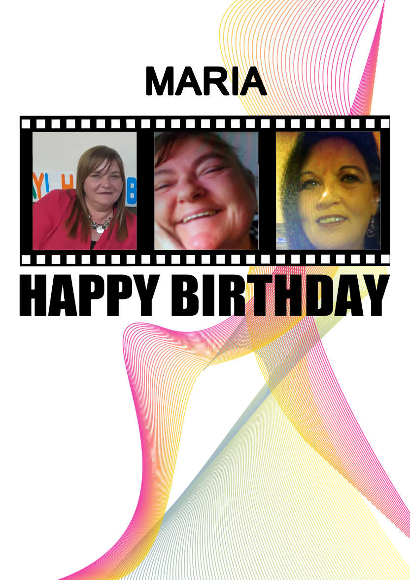 Filmstrip Birthday Aperture Card Pink - card made with Crafty Bob's Card Creator