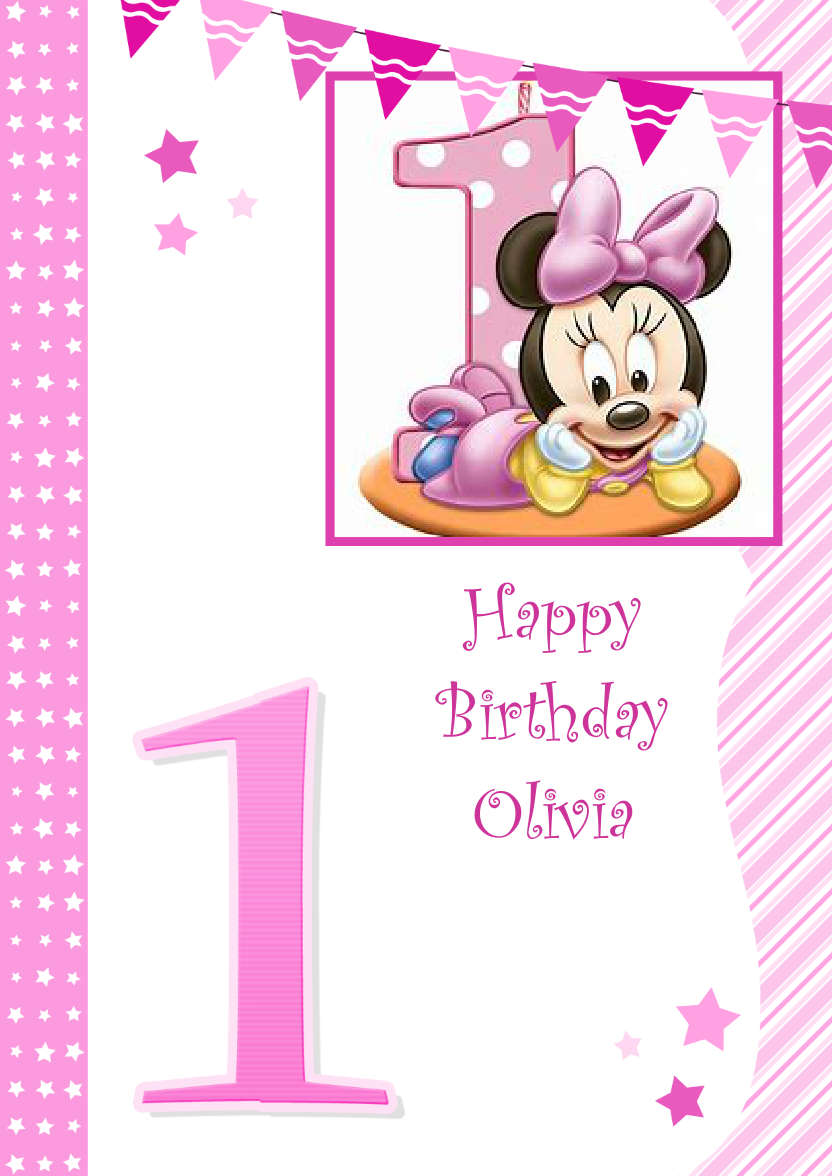 Stars and Stripes First Birthday Girl - card made with Crafty Bob's Card Creator