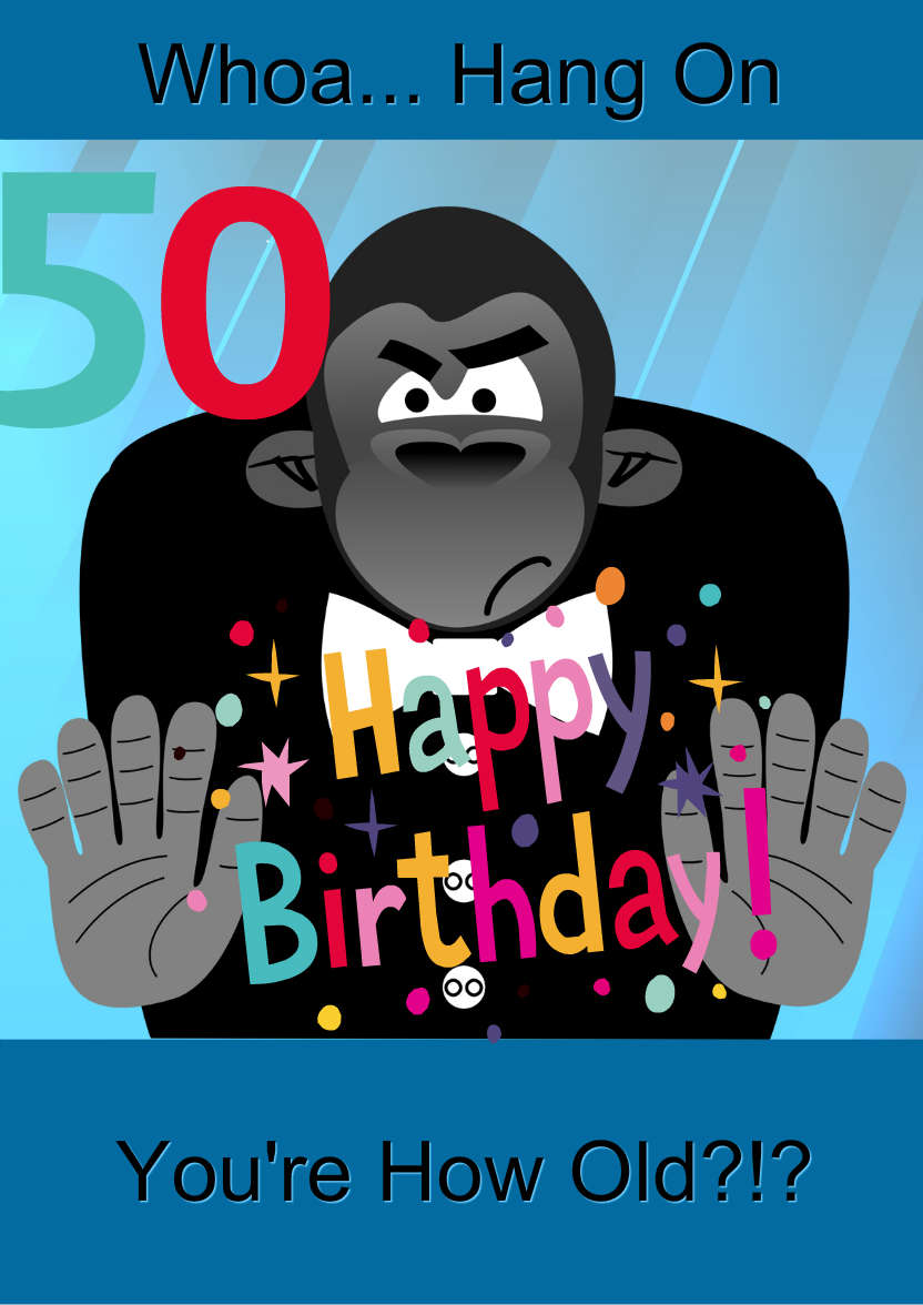 Grumpy Gorilla Humorous Card - card made with Crafty Bob's Card Creator
