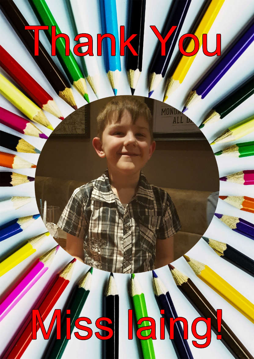 Coloured Pencils Aperture Card Front - card made with Crafty Bob's Card Creator