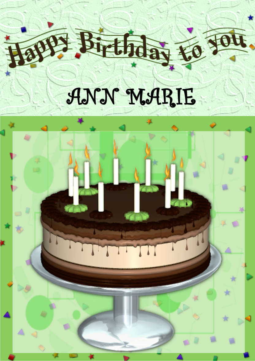 Choc Mint Birthday Cake - card made with Crafty Bob's Card Creator