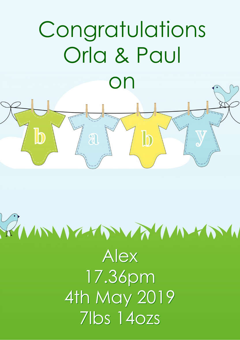 Washing Line New Baby Boy - card made with Crafty Bob's Card Creator