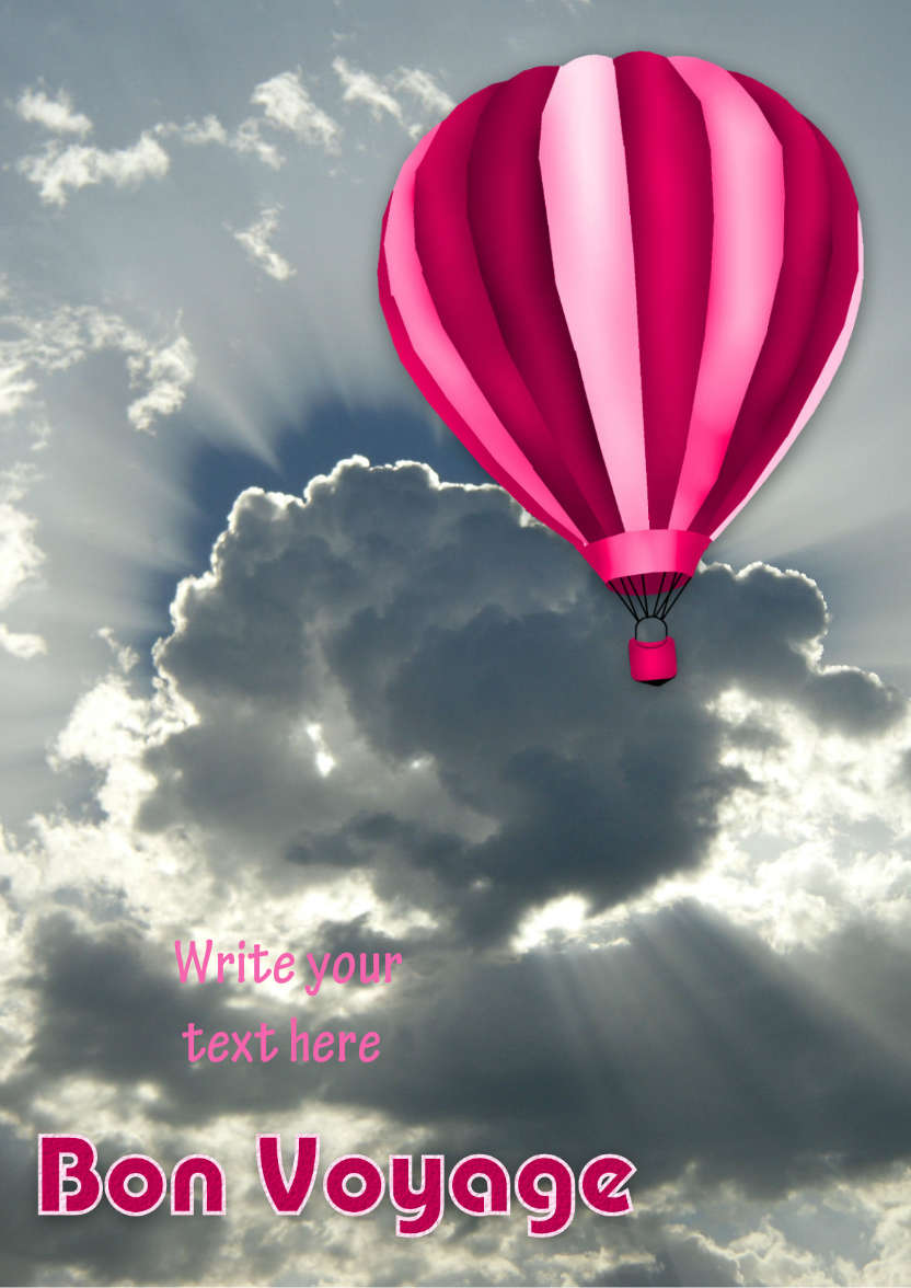 Bon Voyage Balloon in Sky - card made with Crafty Bob's Card Creator