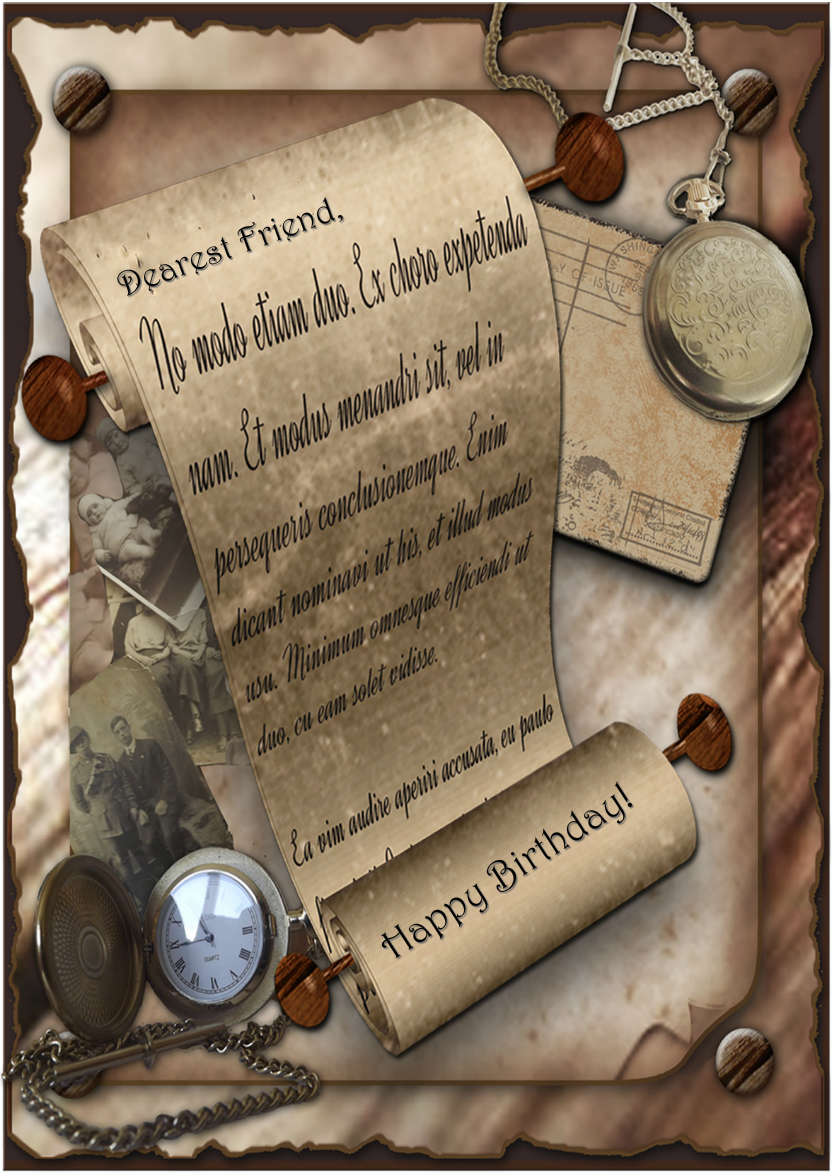 Vintage Scroll - card made with Crafty Bob's Card Creator