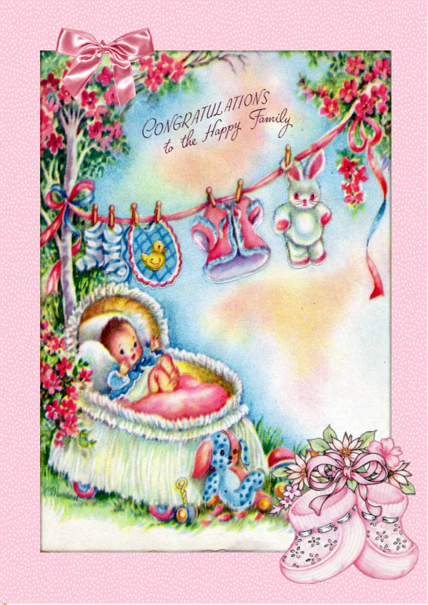 New Baby Girl ! - card made with Crafty Bob's Card Creator
