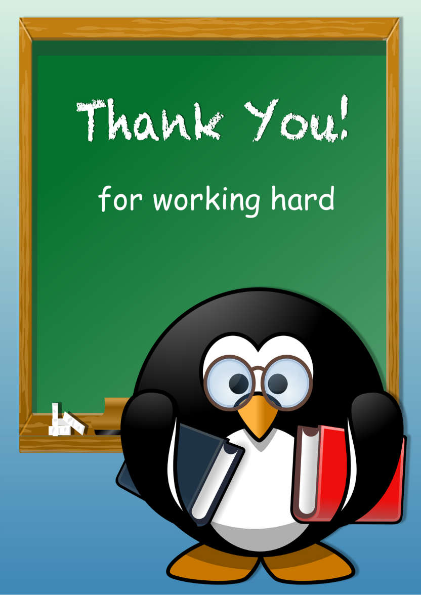 Penguin Teacher - card made with Crafty Bob's Card Creator