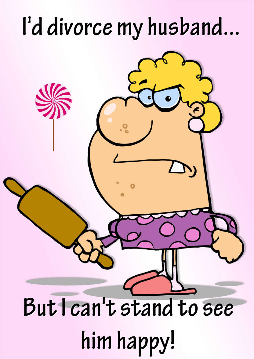 Angry Wife Humorous Card Front - card made with Crafty Bob's Card Creator