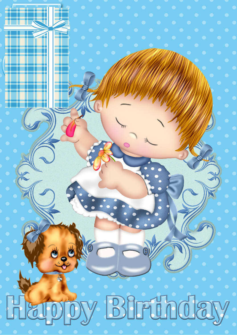 Blue Party Dress - card made with Crafty Bob's Card Creator