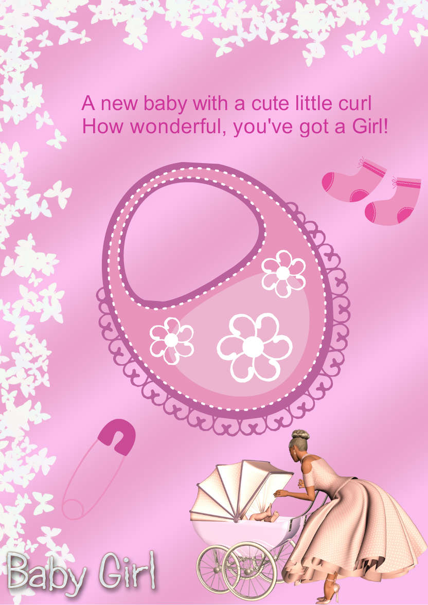 Mother and Baby Girl - card made with Crafty Bob's Card Creator