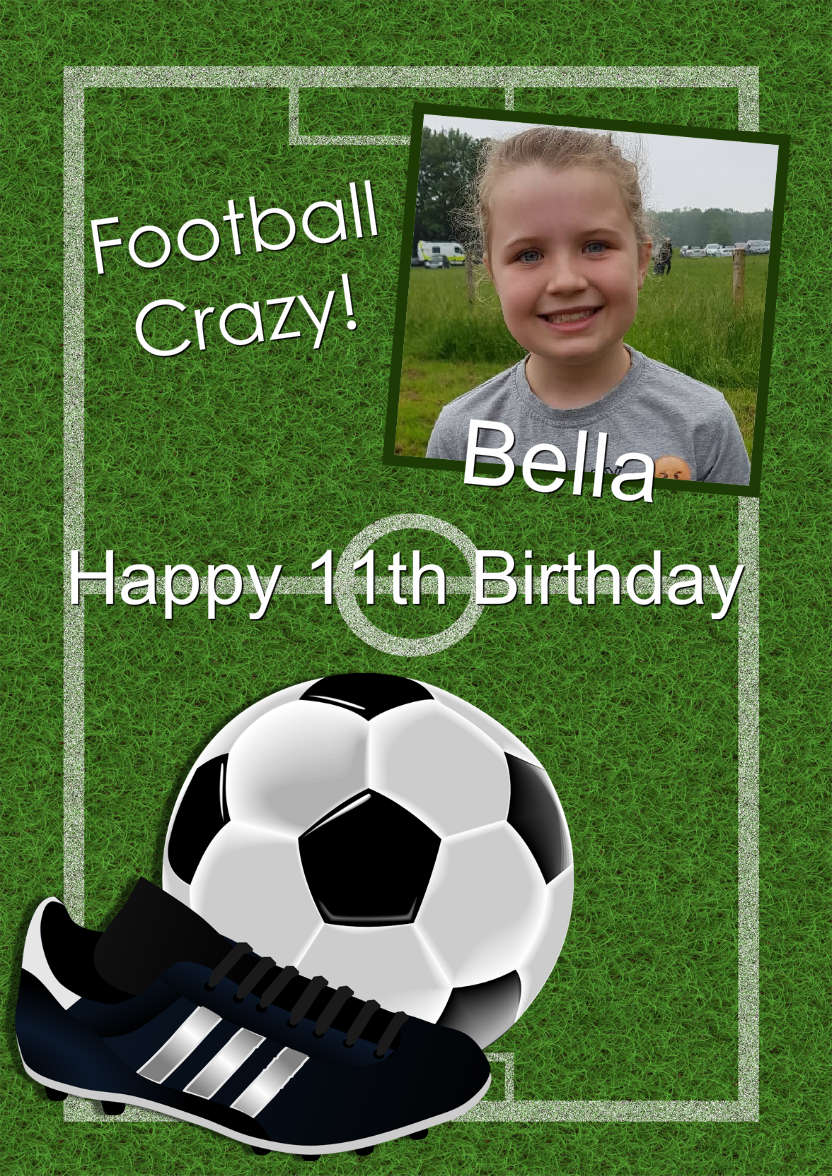 Football Aperture Photo Card - card made with Crafty Bob's Card Creator