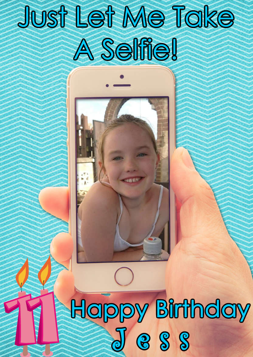 Selfie Mobile Phone Card - card made with Crafty Bob's Card Creator