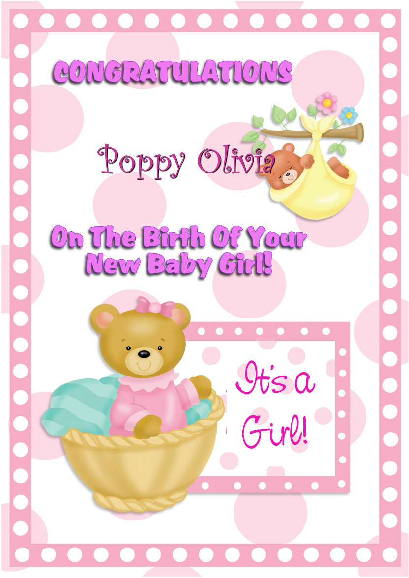 Baby Girl - card made with Crafty Bob's Card Creator