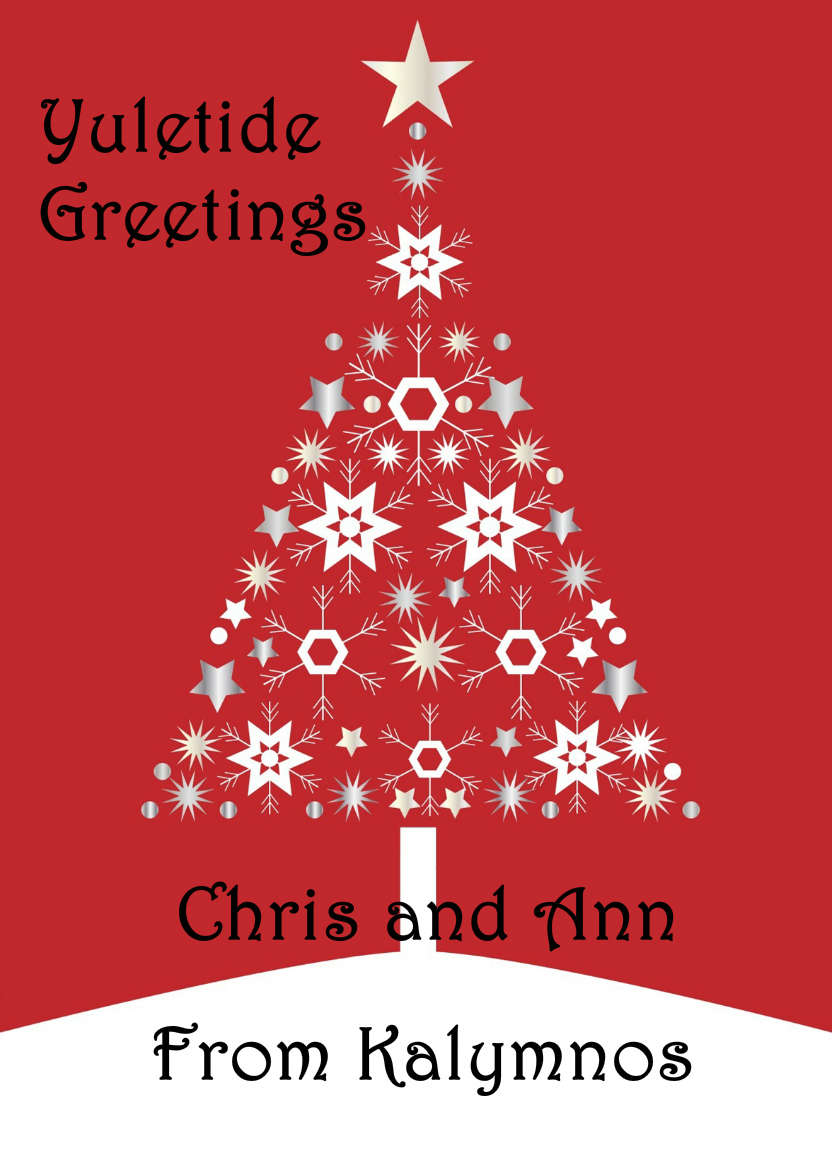 Red Christmas Tree - card made with Crafty Bob's Card Creator
