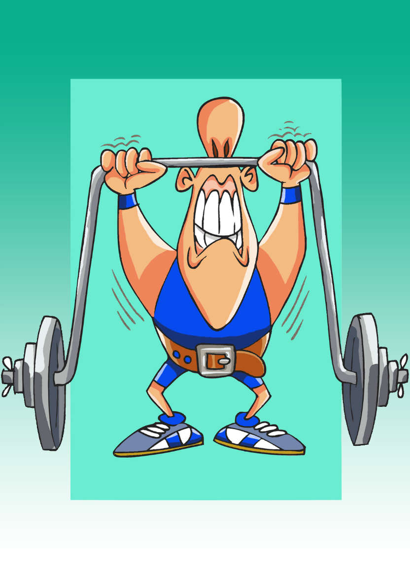 Weight Lifting Humorous Card Front - card made with Crafty Bob's Card Creator
