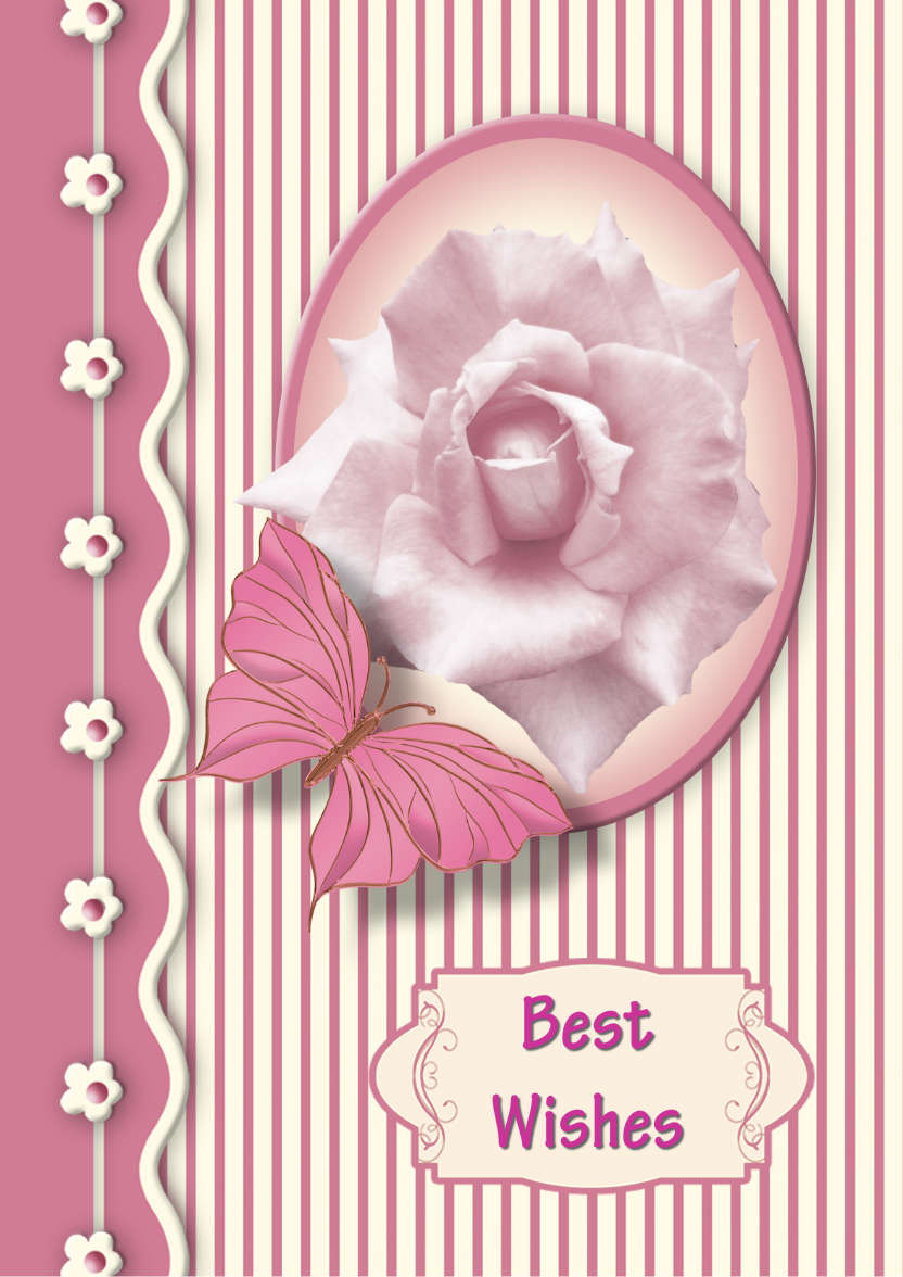 Perfect Pink Rose - card made with Crafty Bob's Card Creator