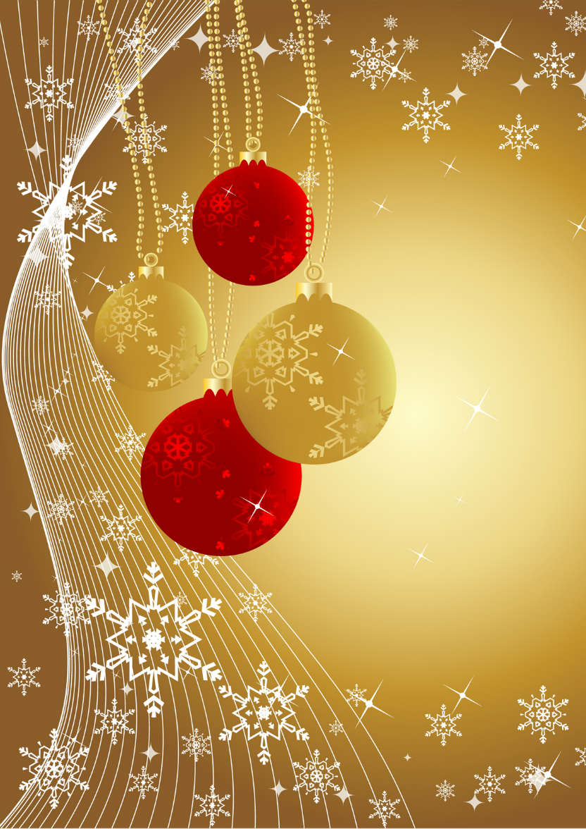 Red and Gold Christmas Baubles - card made with Crafty Bob's Card Creator
