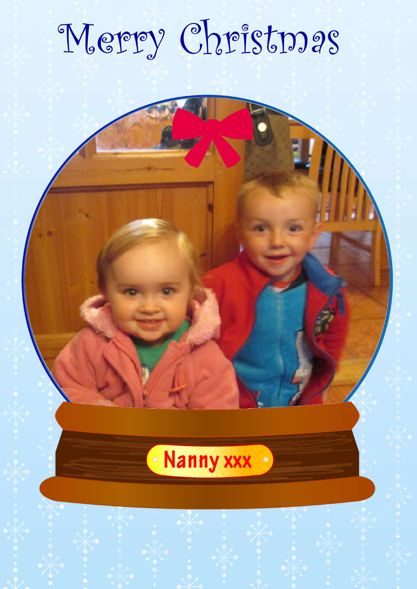 Christmas Snow Globe Photo Card - card made with Crafty Bob's Card Creator