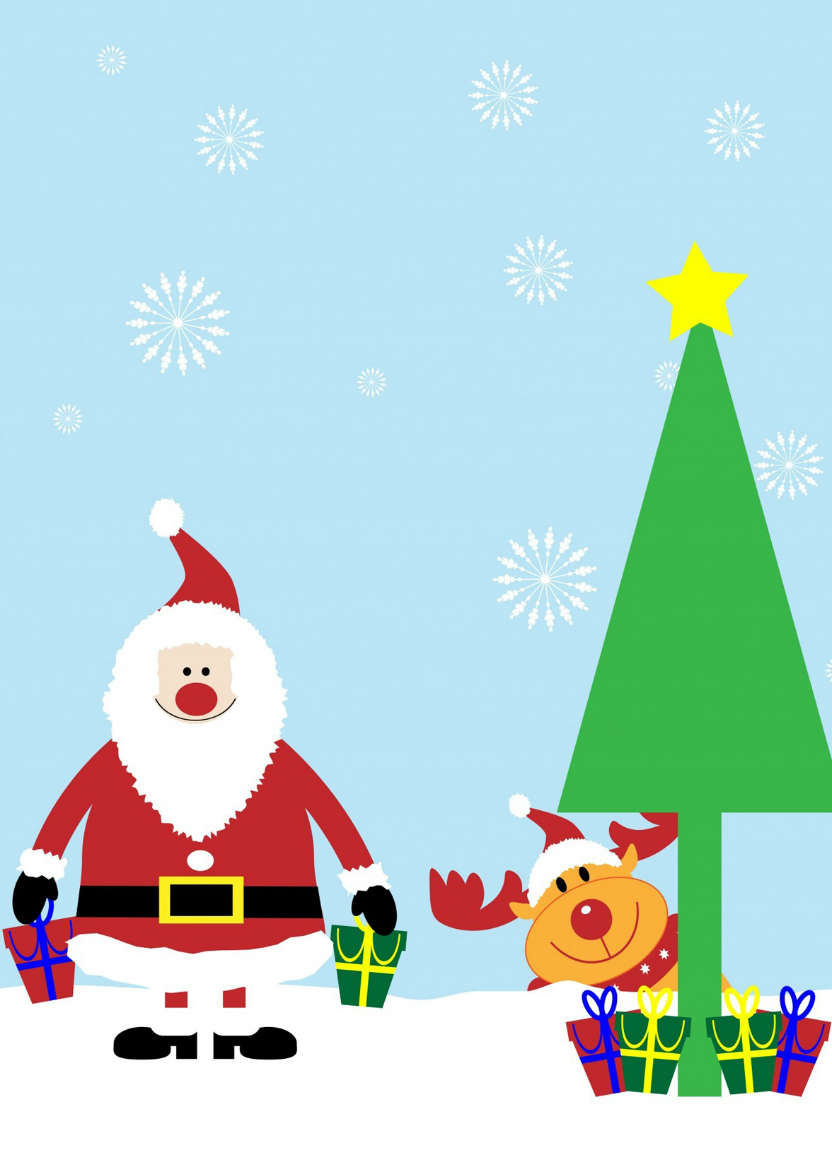Cute Sanata and Rudolph Christmas Card - card made with Crafty Bob's Card Creator