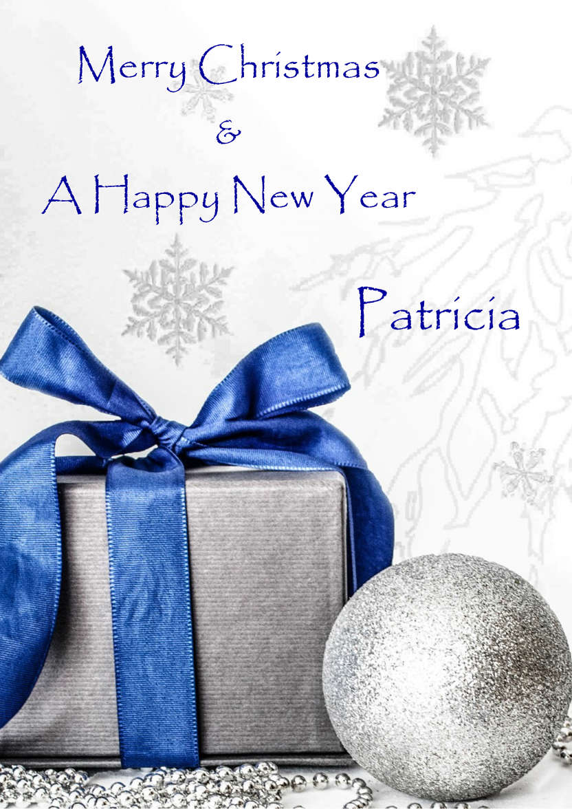 Christmas Gift and Bauble Silver - card made with Crafty Bob's Card Creator
