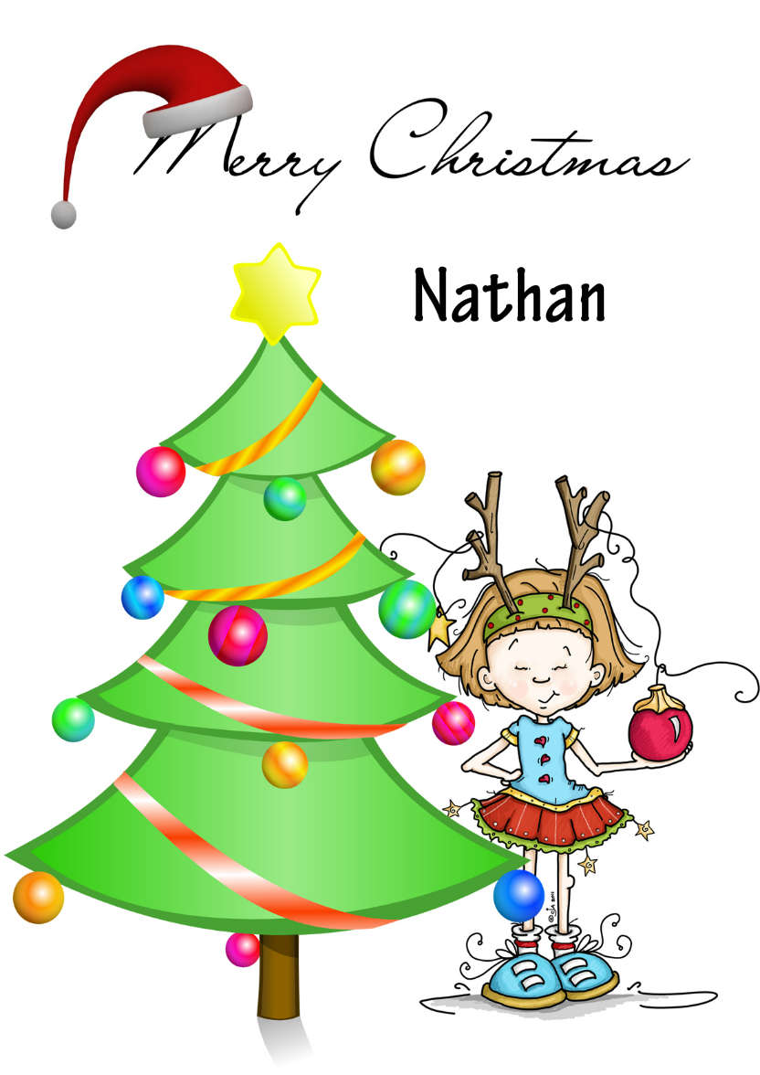 Decorating the Christmas Tree - card made with Crafty Bob's Card Creator