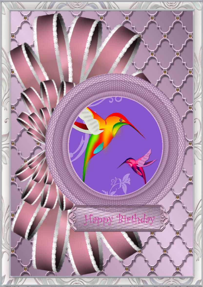 Bow Embellished Circle Frame - card made with Crafty Bob's Card Creator