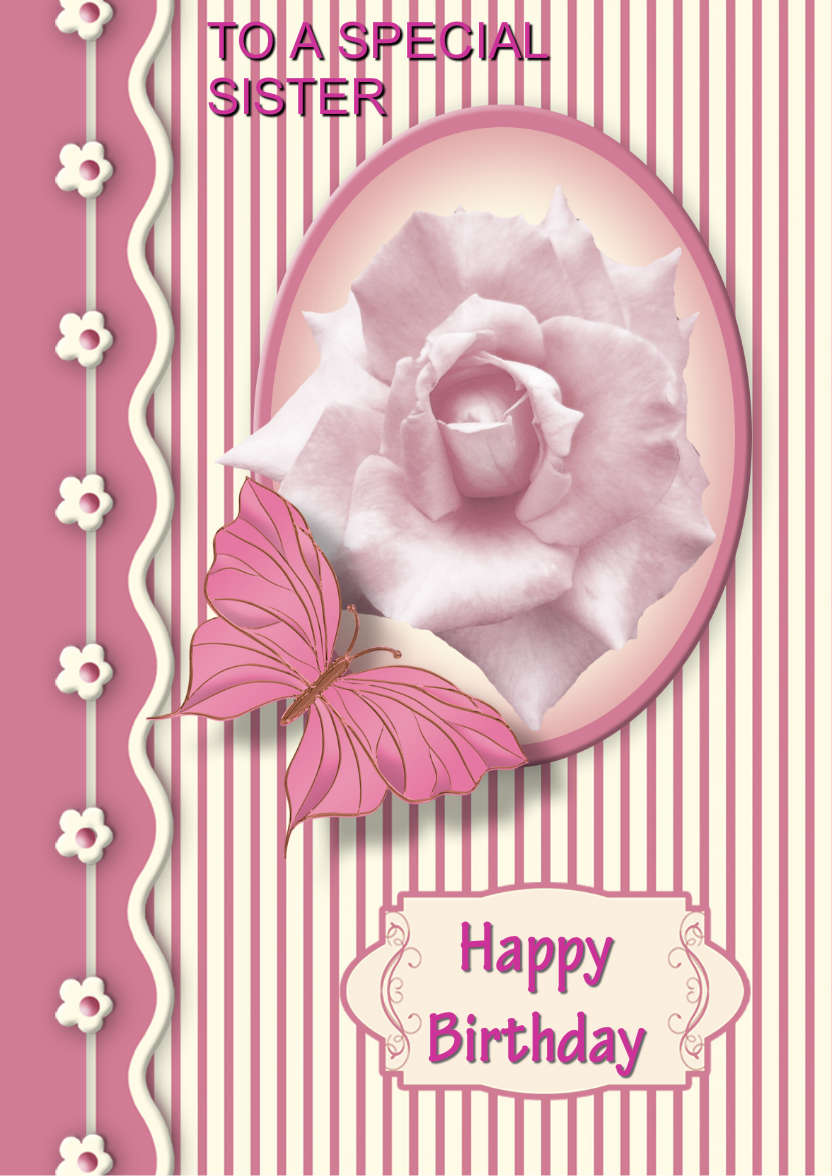 Perfect Pink Rose - card made with Crafty Bob's Card Creator
