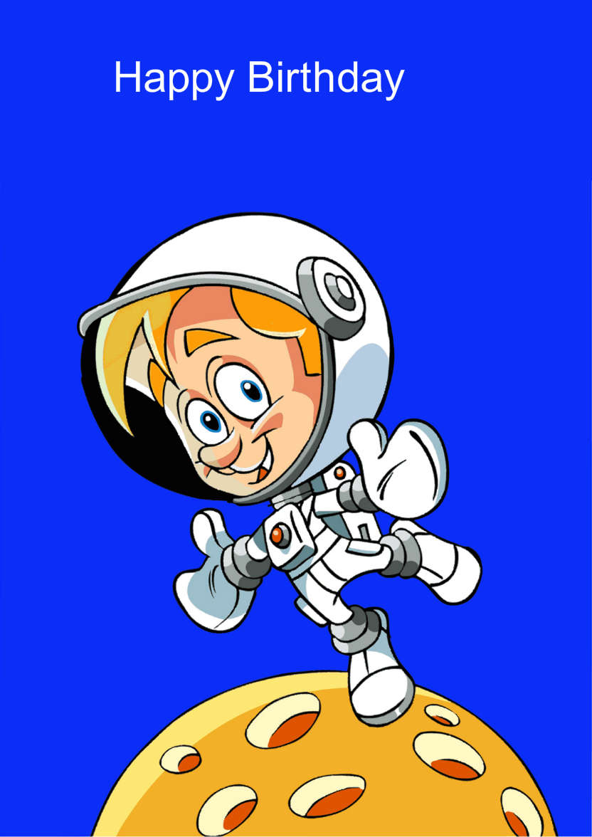 Astronaut Space Card - card made with Crafty Bob's Card Creator