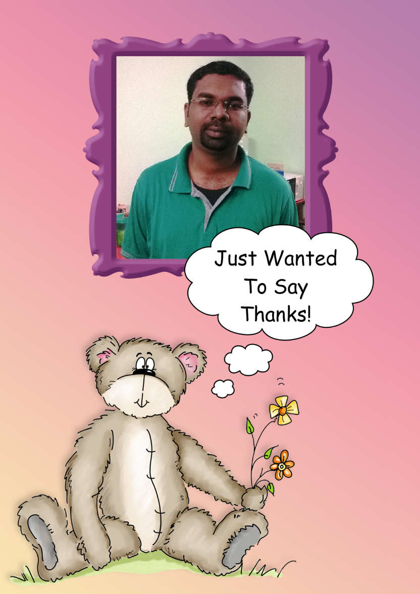 Thank You Teddy Aperture Card Front - card made with Crafty Bob's Card Creator