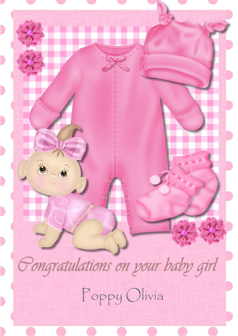 New Baby Girl - card made with Crafty Bob's Card Creator