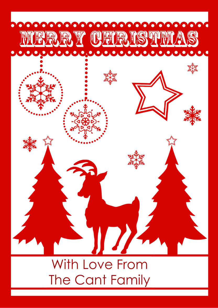 Red and White Christmas - card made with Crafty Bob's Card Creator