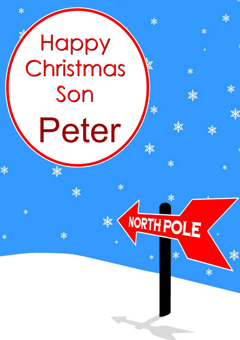 North Pole Christmas Aperture Card - card made with Crafty Bob's Card Creator
