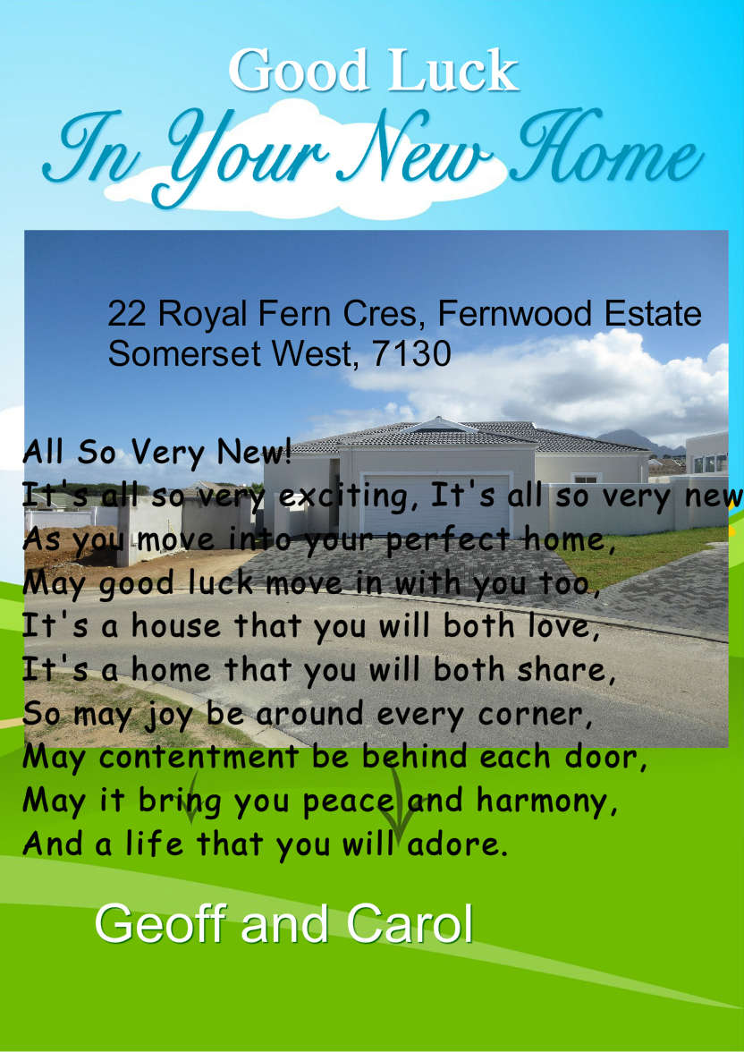 Good Luck in Your New Home Card - card made with Crafty Bob's Card Creator