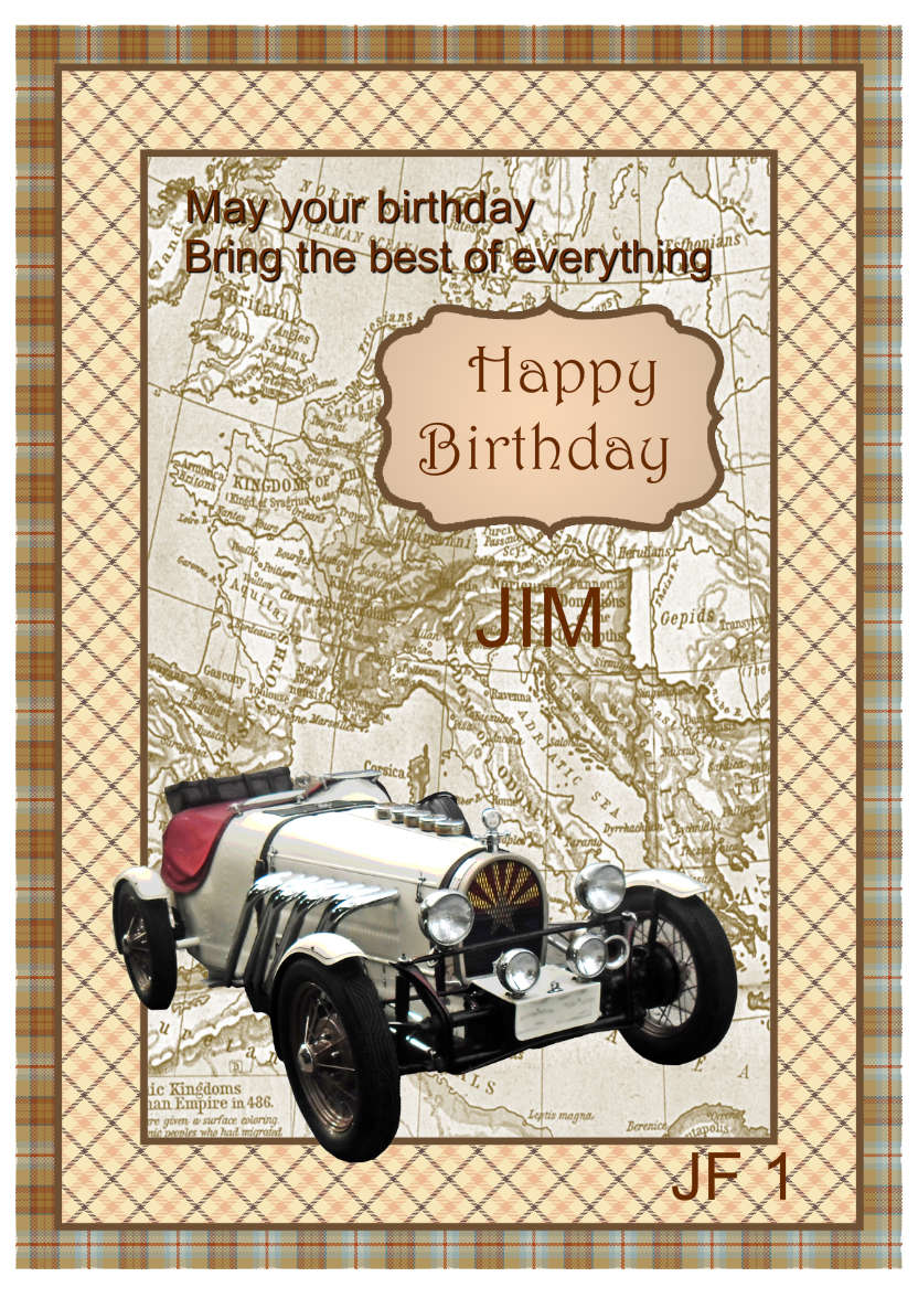 Sporty Vintage Car - card made with Crafty Bob's Card Creator