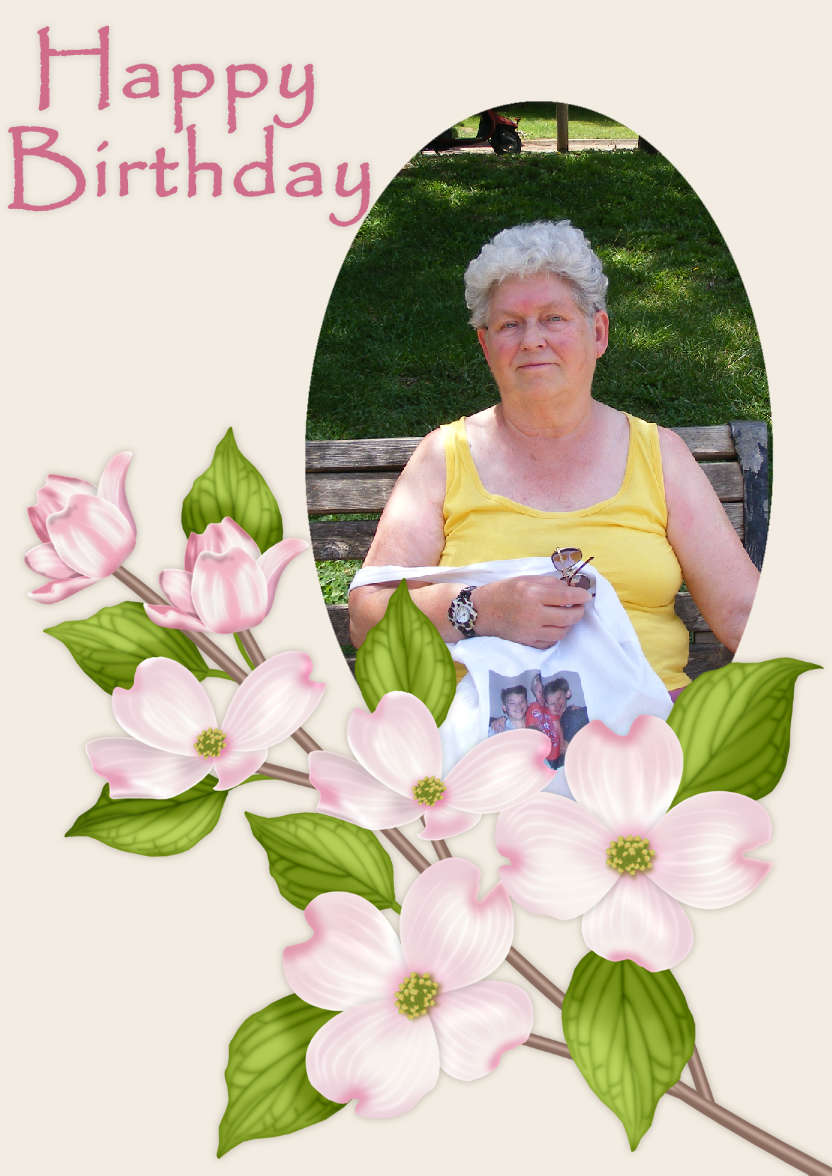 Birthday - Dogwood Flowers - card made with Crafty Bob's Card Creator