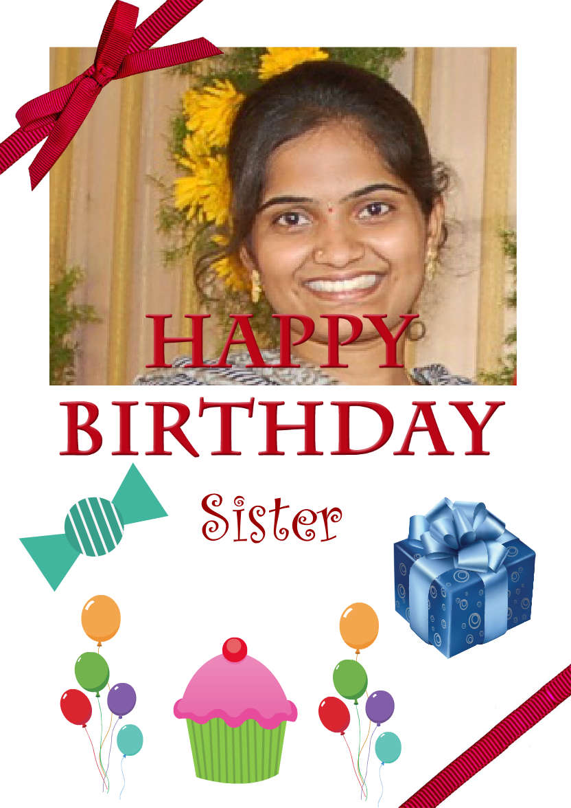 Ribbon Birthday Photo Card - card made with Crafty Bob's Card Creator