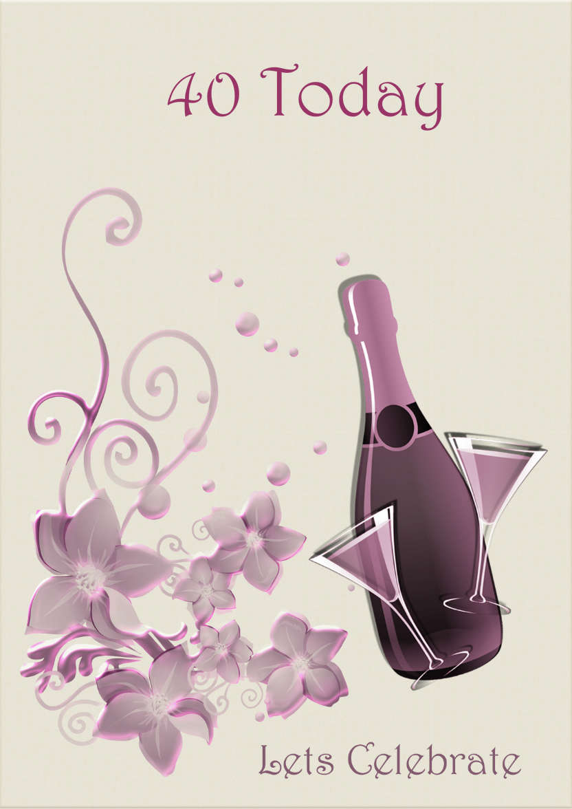 Champagne and Flowers - card made with Crafty Bob's Card Creator