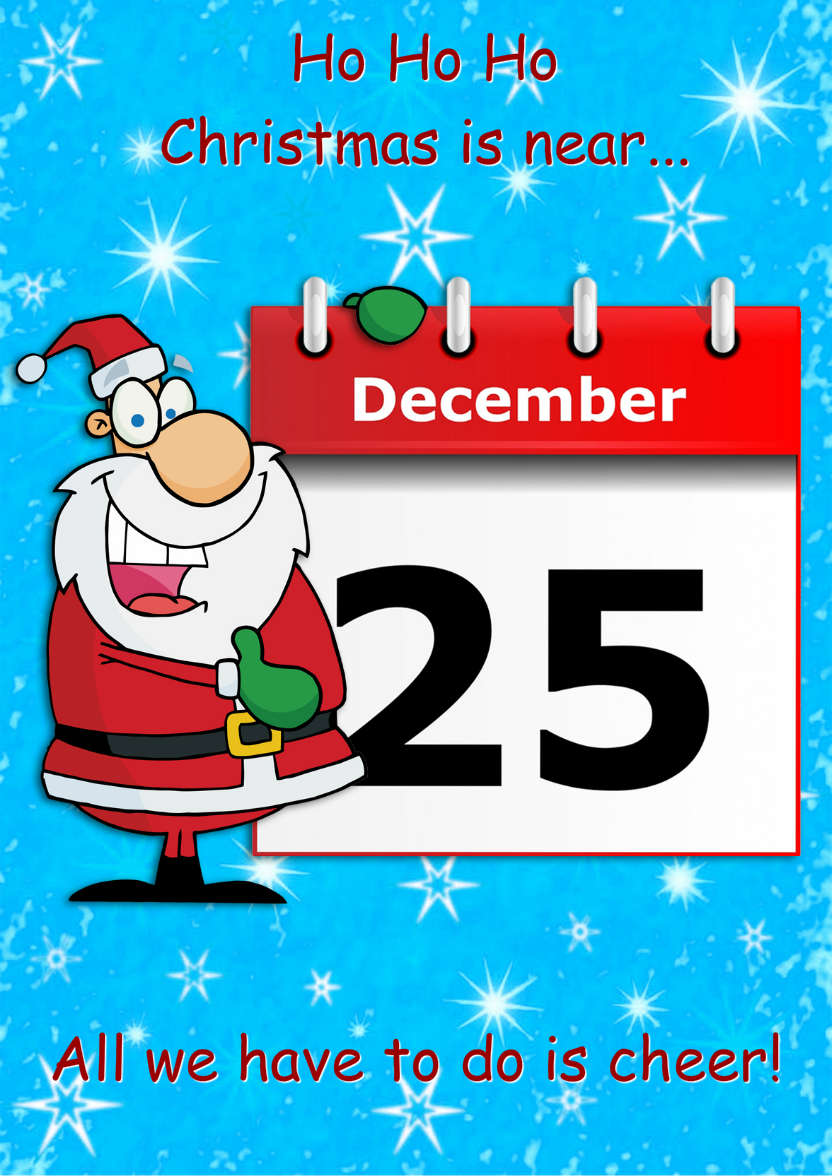 Santa Holding Calender - card made with Crafty Bob's Card Creator
