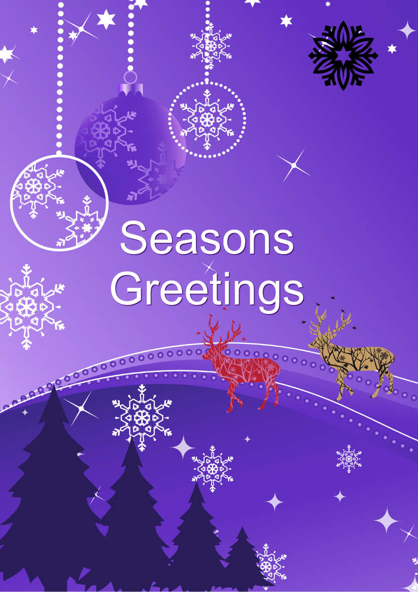 Christmas Tree Silhouette Scene - card made with Crafty Bob's Card Creator