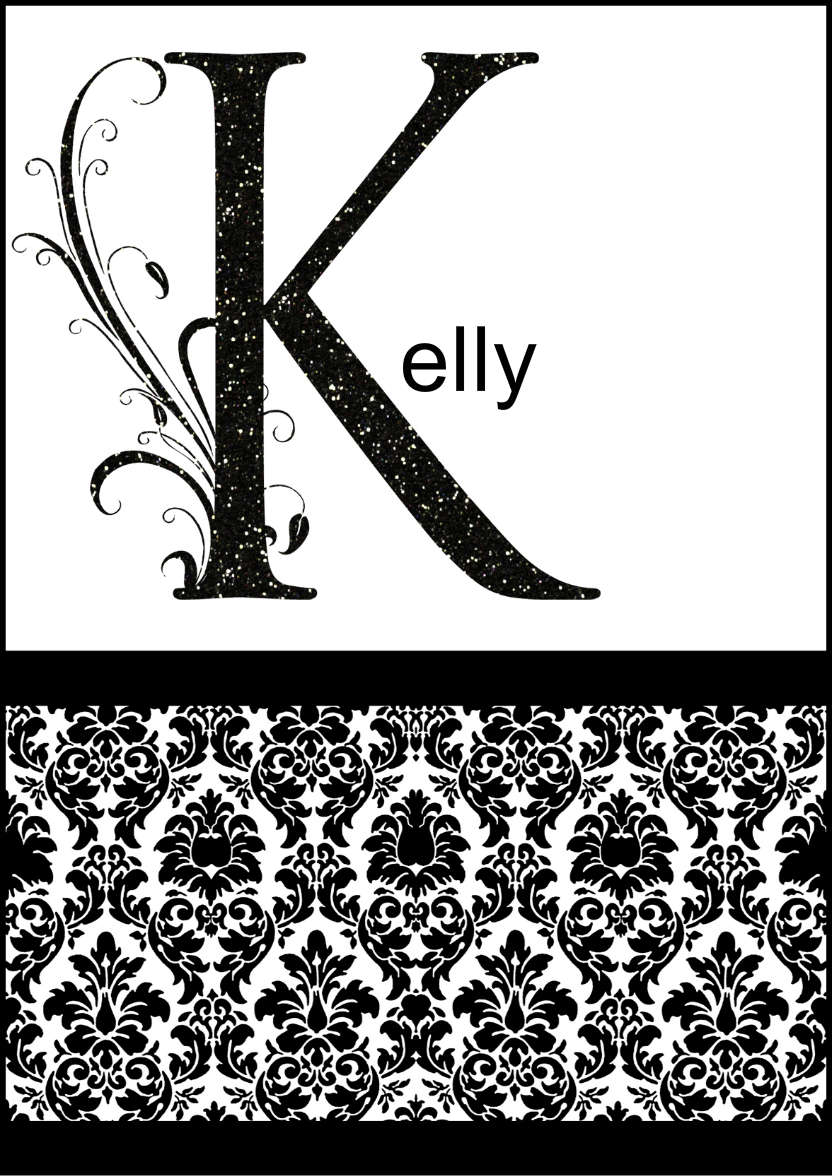 Damask Monogram Letter K Card - card made with Crafty Bob's Card Creator